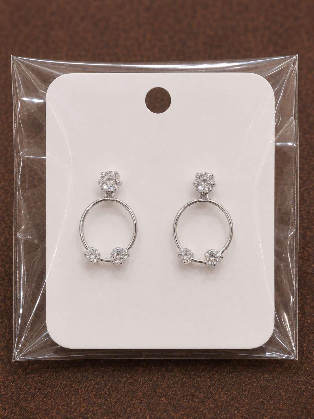 Crystal Circle Drop Earrings